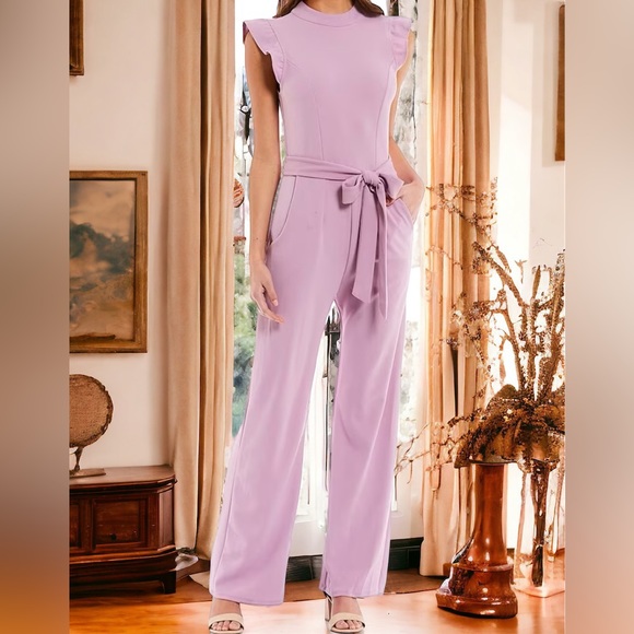 Moa Moa Pants & Jumpsuits Moa Moa High Neck Flutter Sleeve Tie